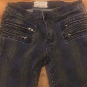 Free People Pinstriped Jeans Zippered Ankle NWOT